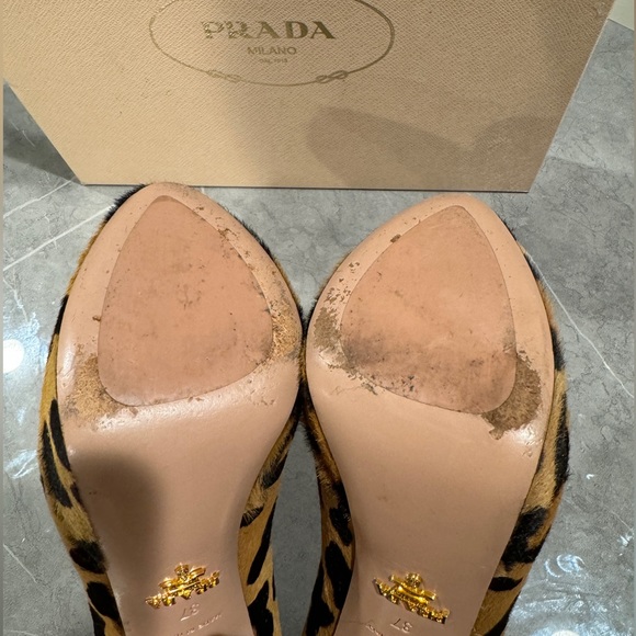Prada Leopard Suede Platform Pumps Size 7 - Picture 5 of 8